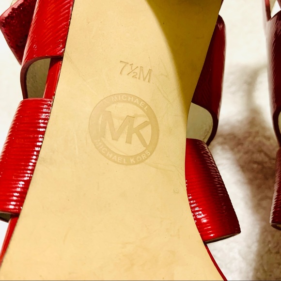 Michael Kors Joselle Red patent heels women’s 7.5 - Picture 10 of 11